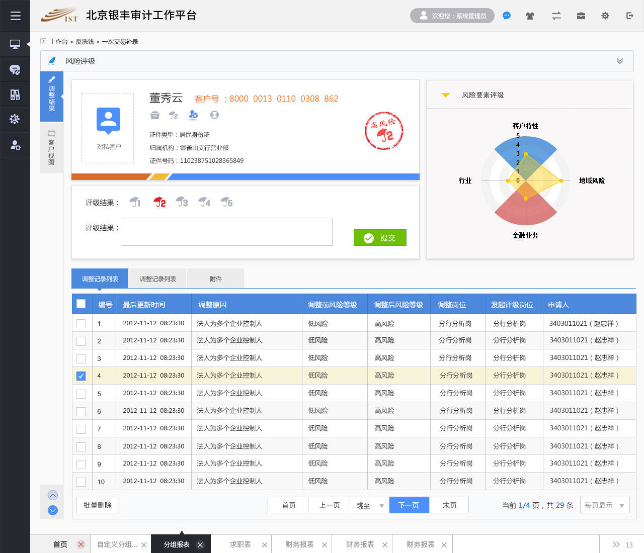 銀豐新融審計監(jiān)控管理平臺銀豐審計反洗錢平臺設計